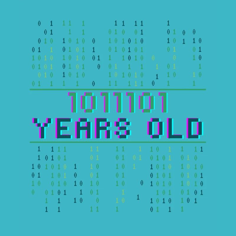 93. Geburtstag 93 Jahre alt Binärcode Informatik