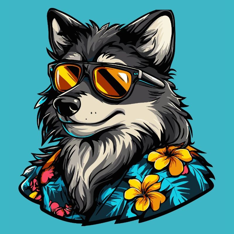Wolf Comic Cool Sommer