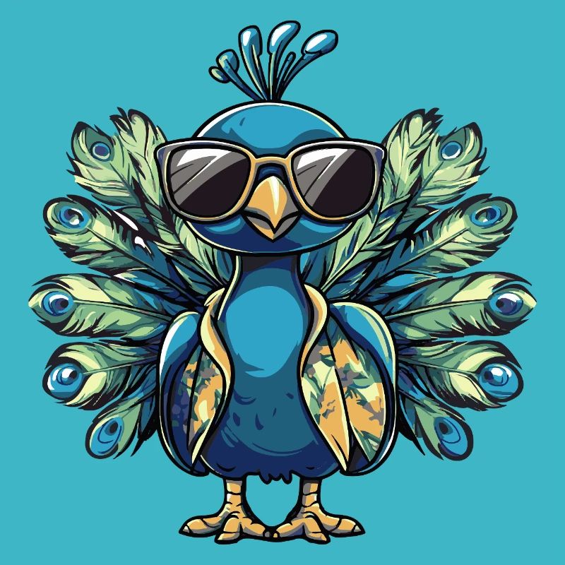 Pfau Vogel Comic Urlaub