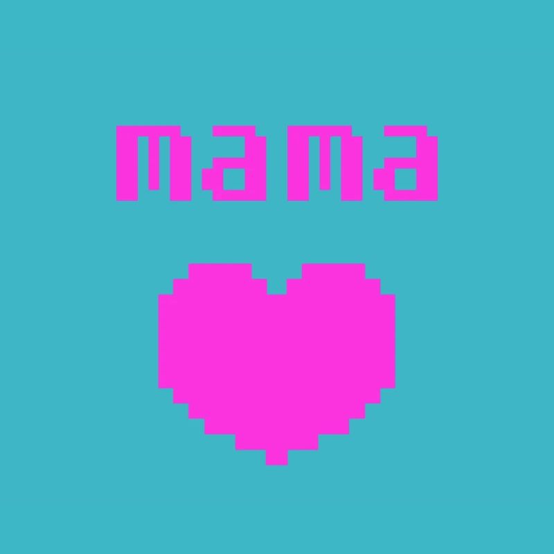 Mama Herz Pixel Geschenk für Mutter zu Muttertag