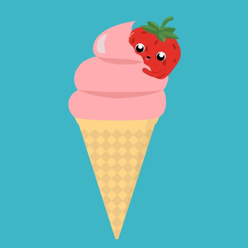 eis mit erdbeere