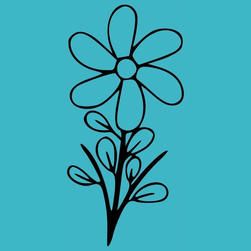 Flower Drawing Nature Sketch Black