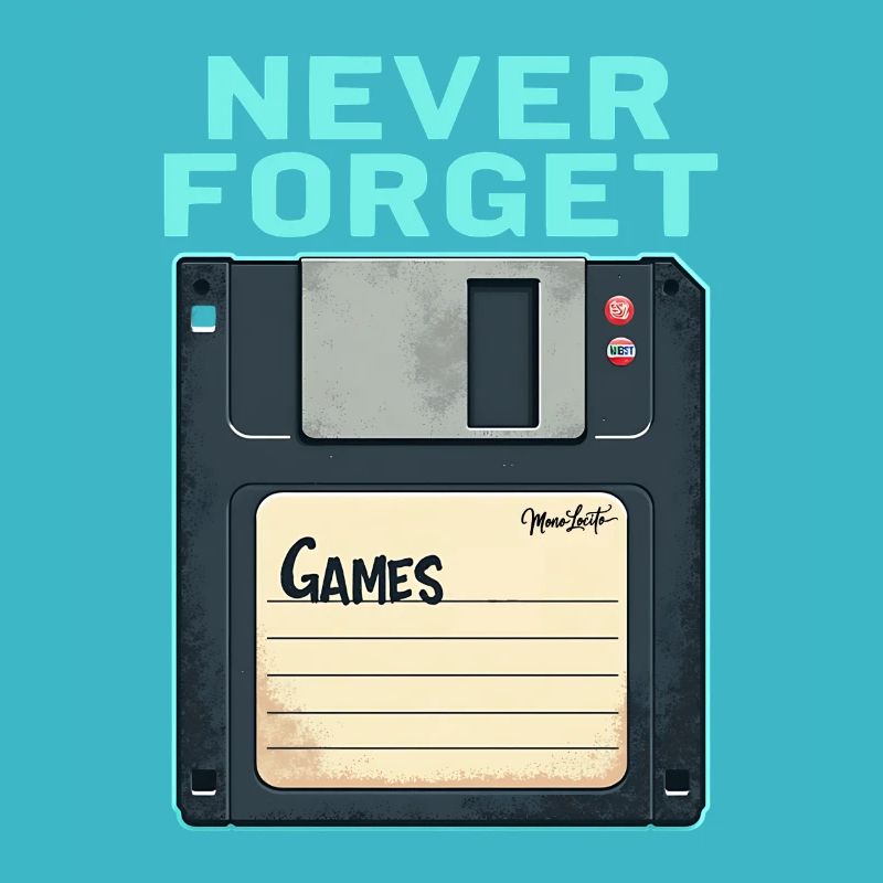 Never Forget Retro Floppy Disk Design