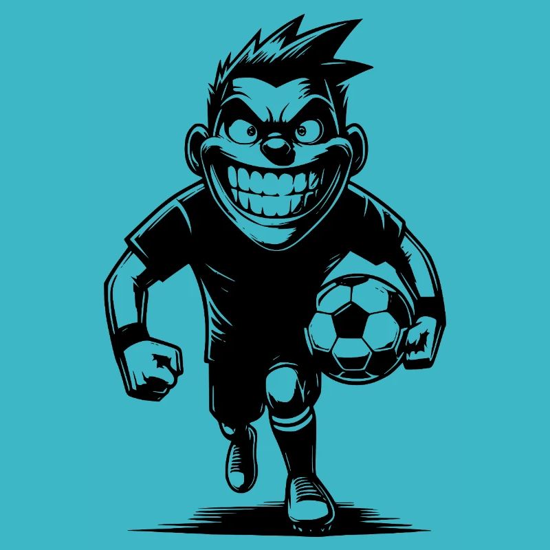Grinning referee with ball