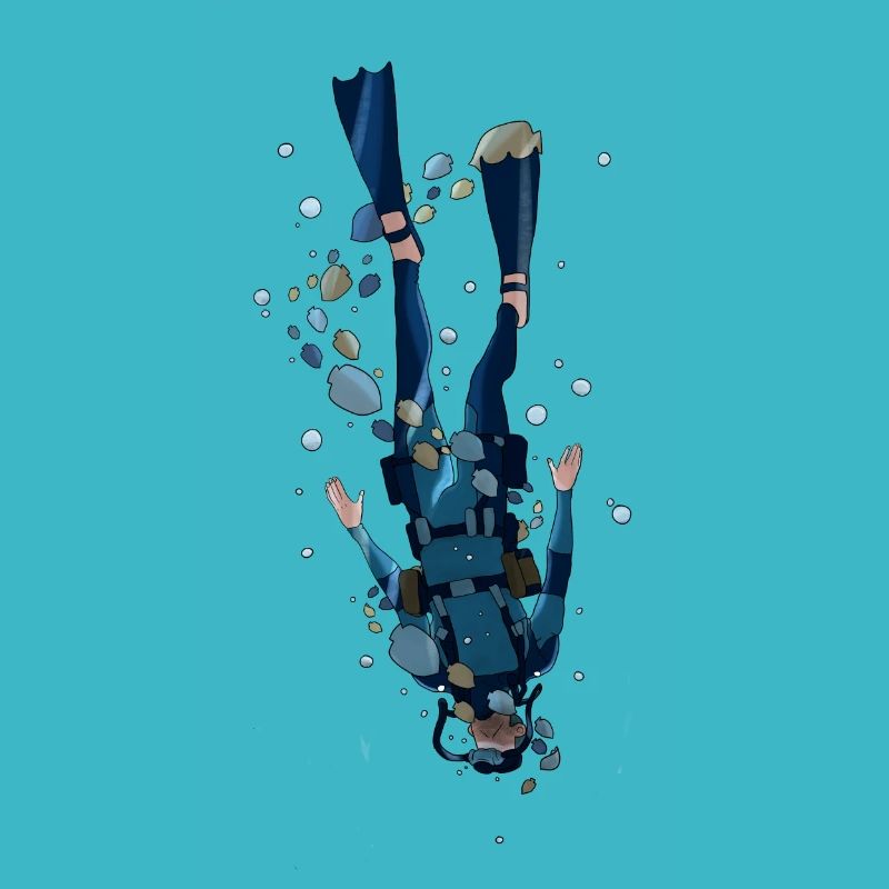 Diver underwater diving hobby scuba gift