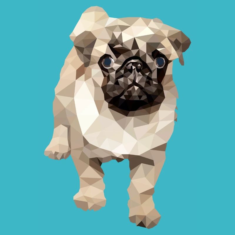 Pug polygon dog