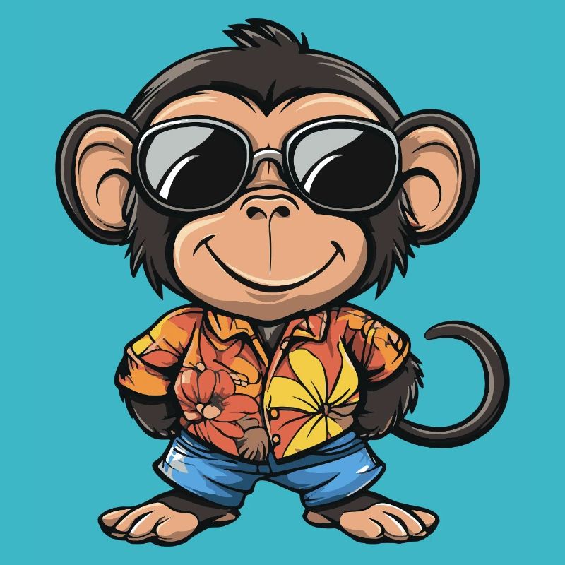 Affe Comic Urlaub