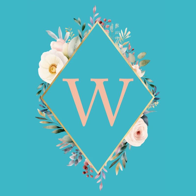 W monogramme, Floral, Boho