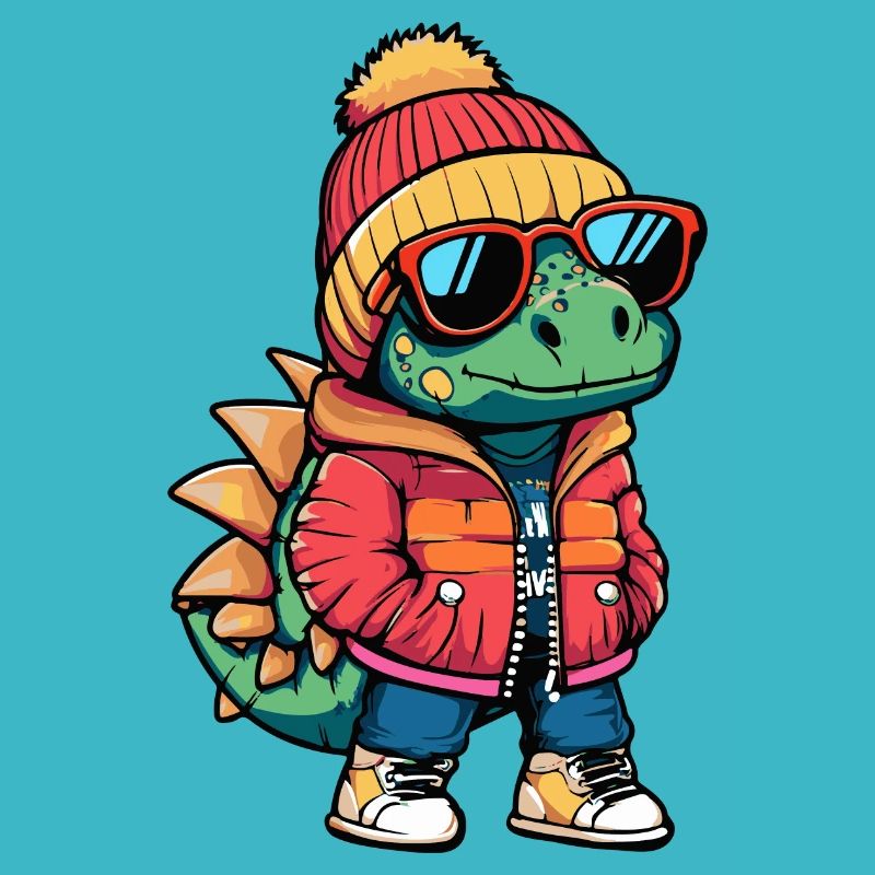 Dinosaur stegosaurus winter