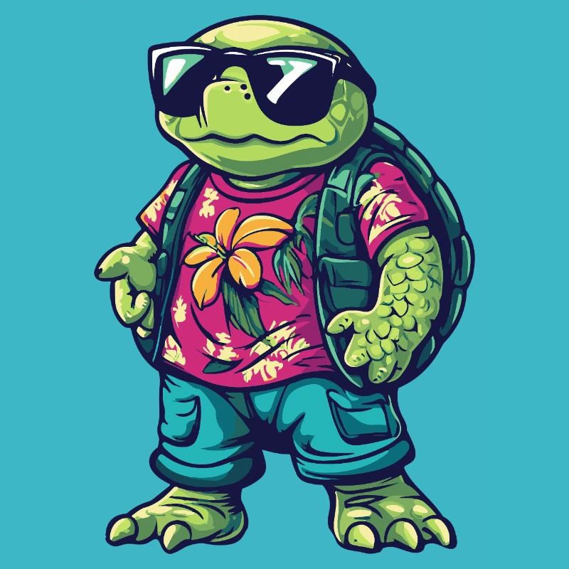 Schildkröte Comic Cool Sommer