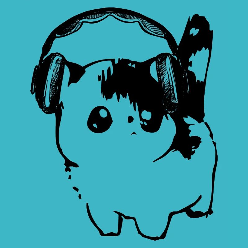 Chat avec écouteurs