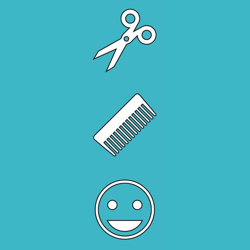 Schere, Kamm, Smiley