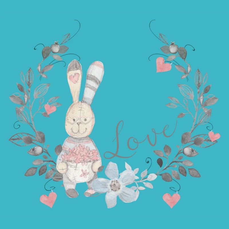 rabbit flowers | hearts bunny | Valentine's Day