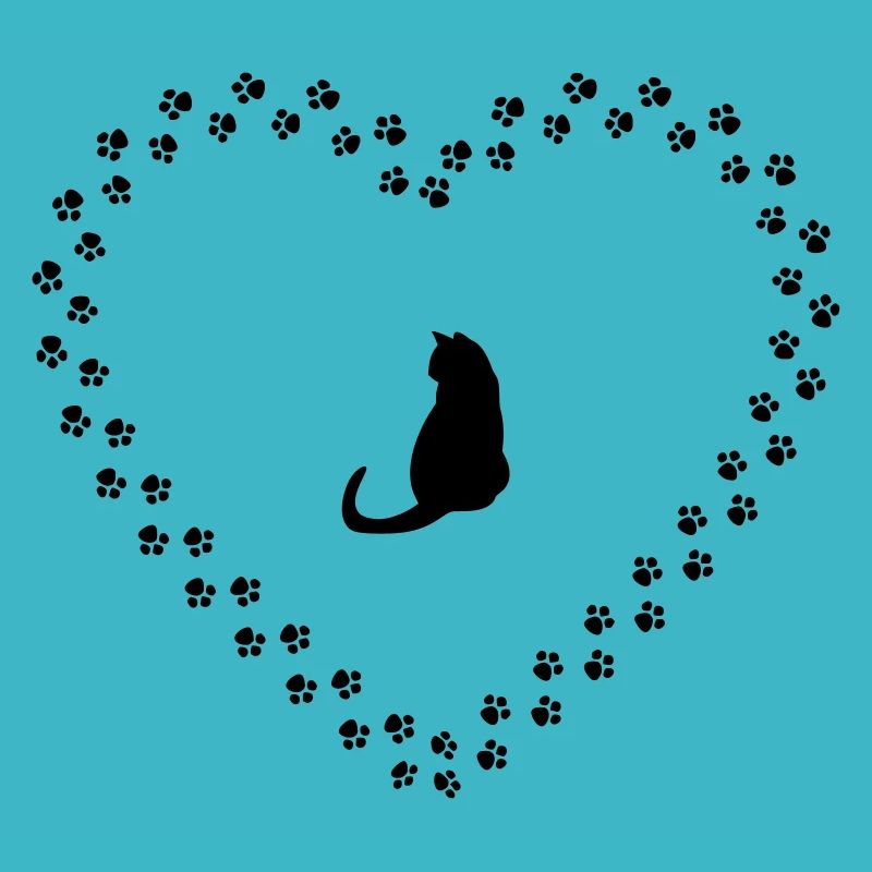 Chat avec coeur de pattes