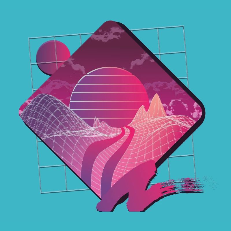 retrowave Landschaft
