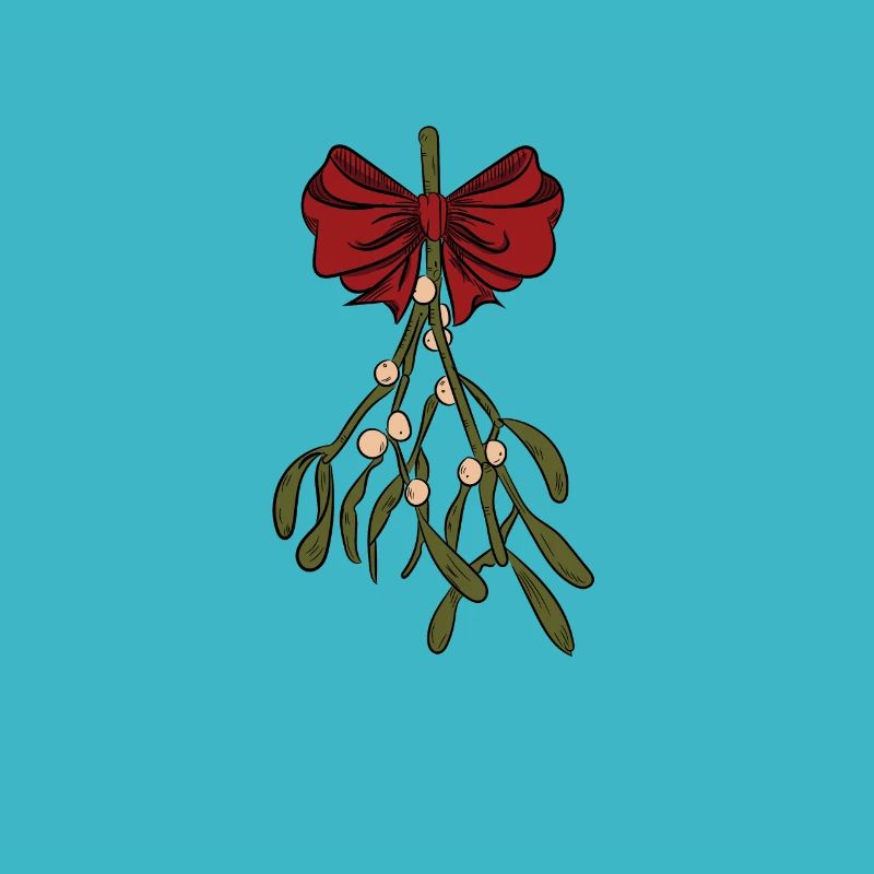 Gui avec un arc rouge, vacances, Noël