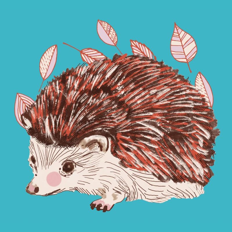 Herbstigel mit rotem Fellakzent