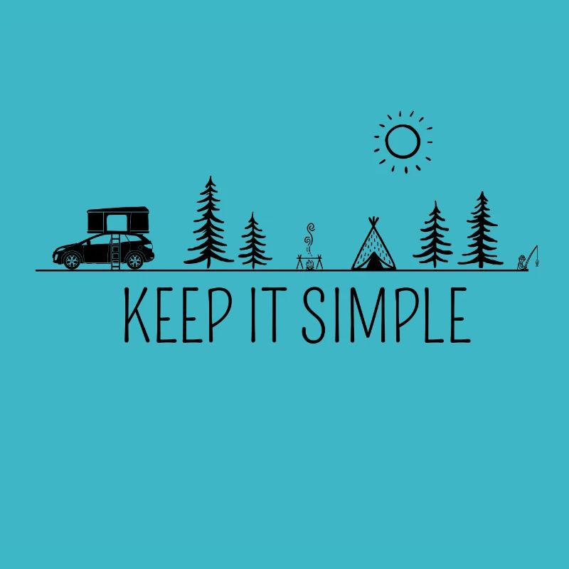 Tente de toit à coque rigide Idée cadeau "Keep it Simple"