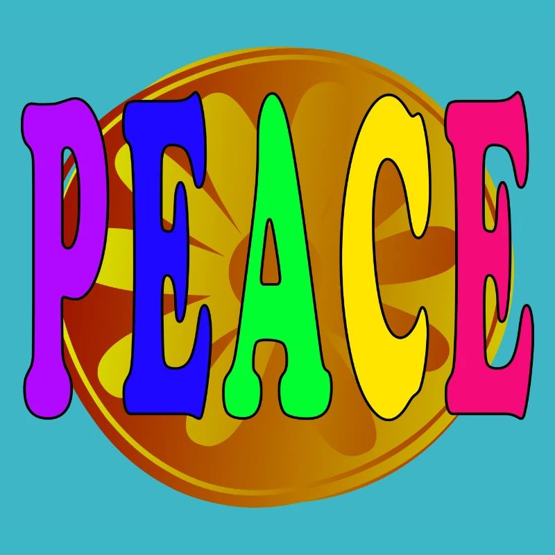Colorful Peace Retro Style 70s