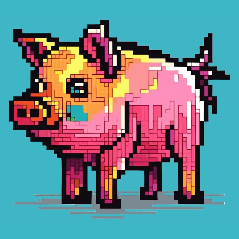 Pig in 8 bits and with pixels