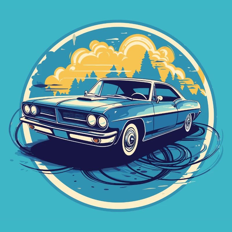 Vintage blauer amerikanischer Oldtimer