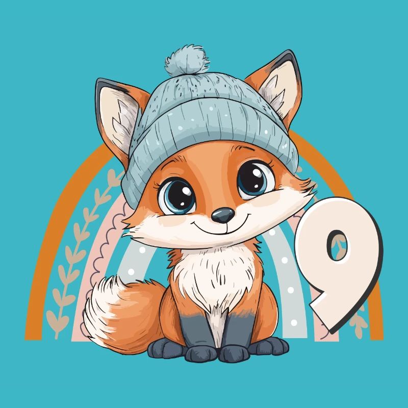9ème anniversaire Renard Arc-en-ciel Mignon Mignon