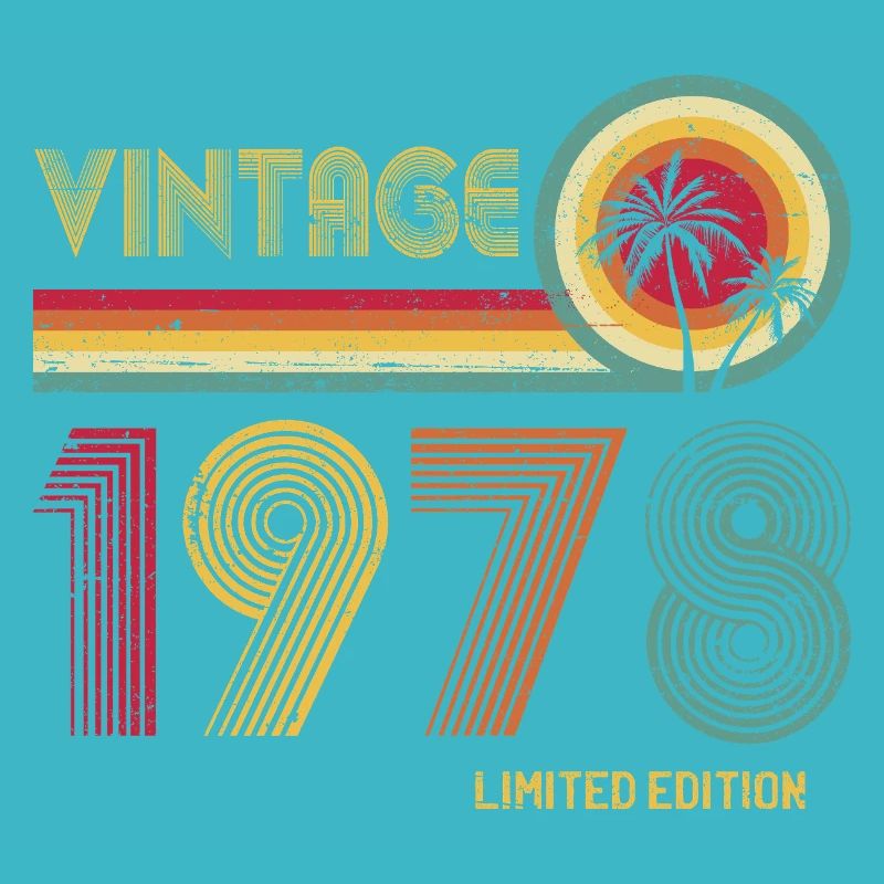 Vintage 1978 Retro Colourful Design