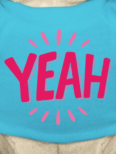 yes pink lettering with rays