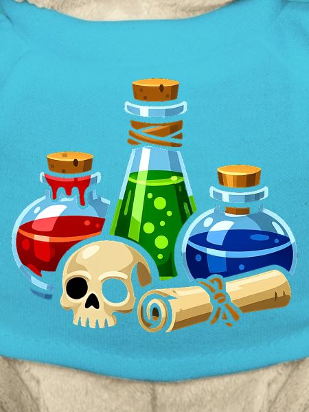Alchemical Potion Glasses Skull Scene