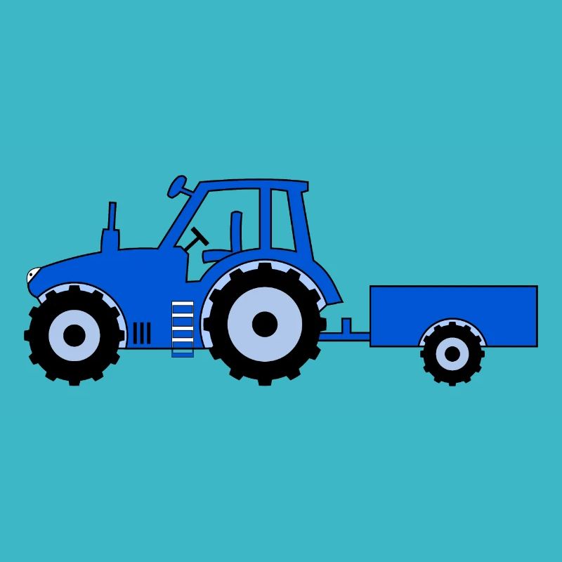Tractor with trailer blue