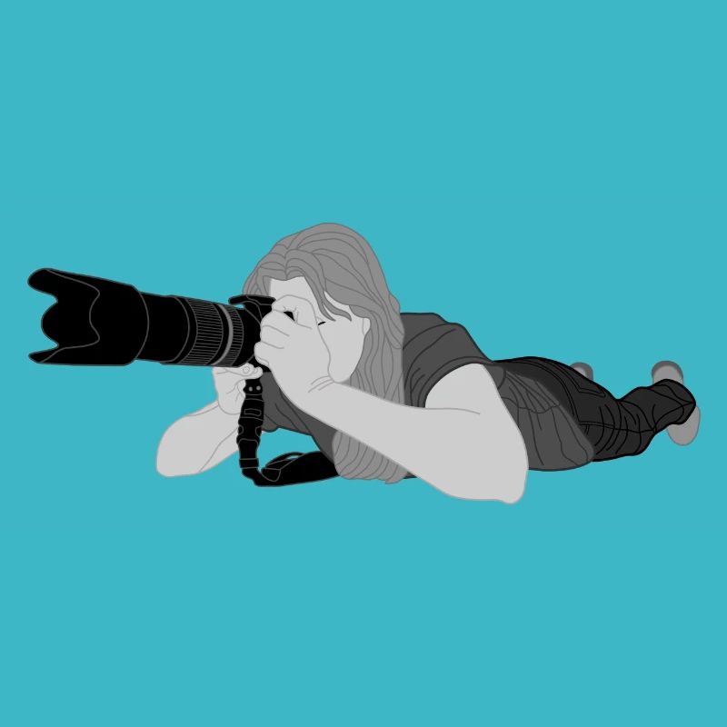 Fotografin liegend nach links, grau schwarz