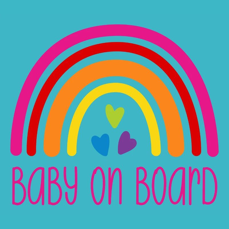 Boho rainbow colorful - Baby on Board