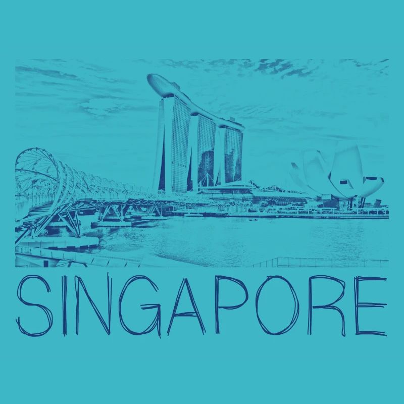 Stiftzeichnung Singapur