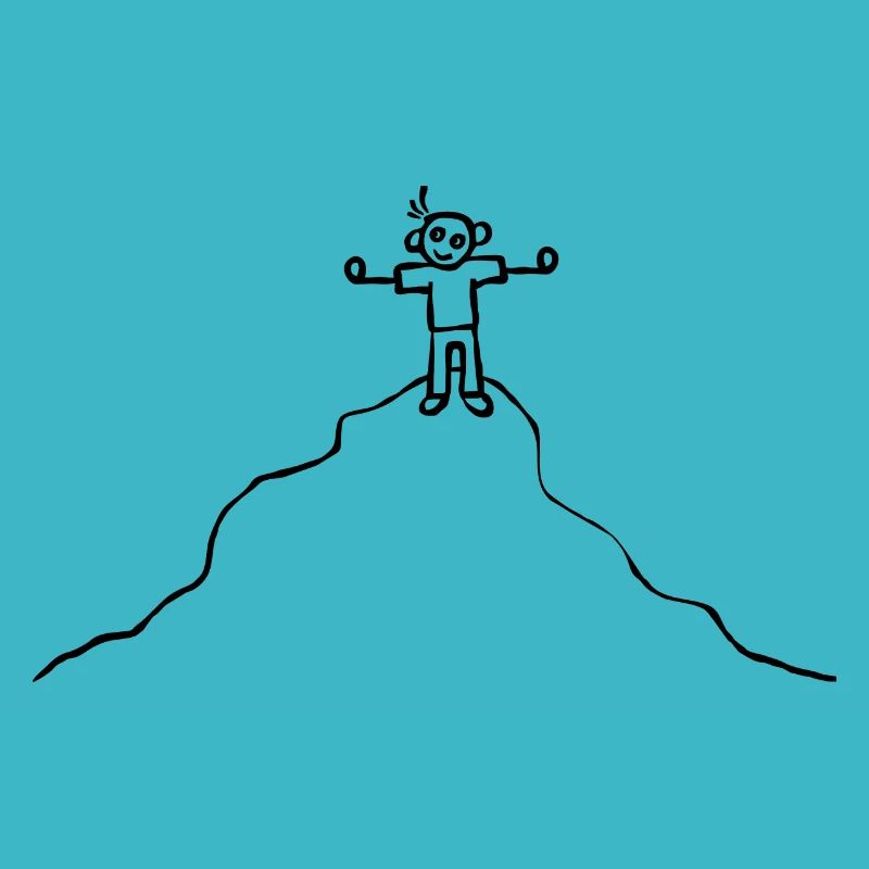 Strichmännchen auf Berg - Libre Liberté