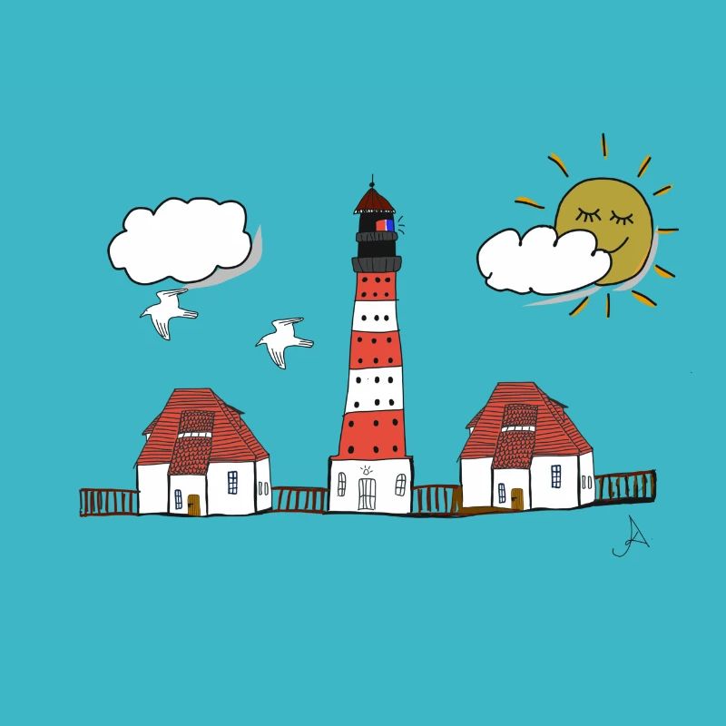 Westerhever lighthouse drawing