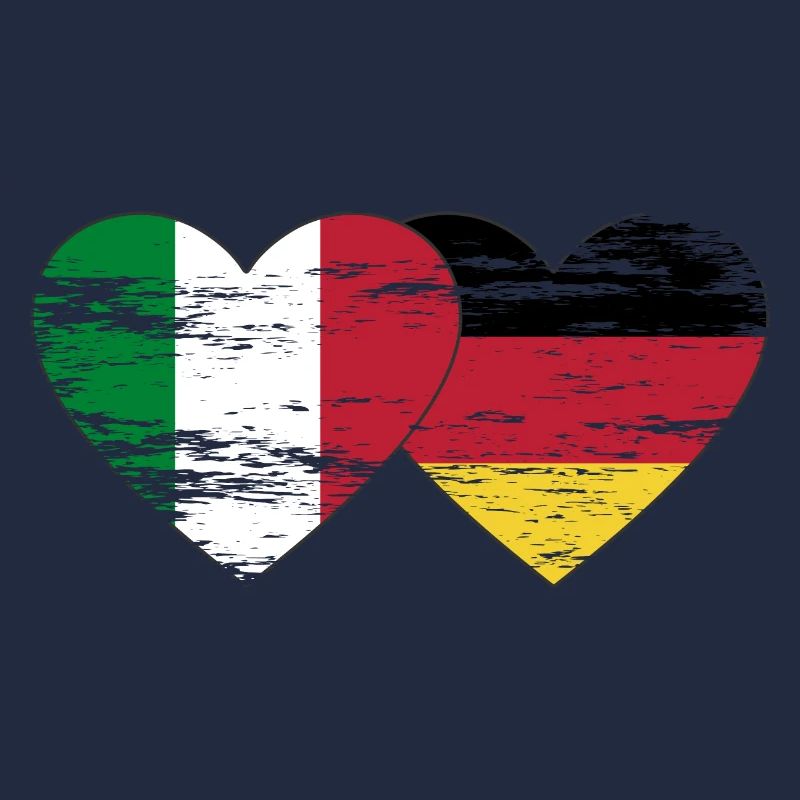 Italy Germany Flag Heart used