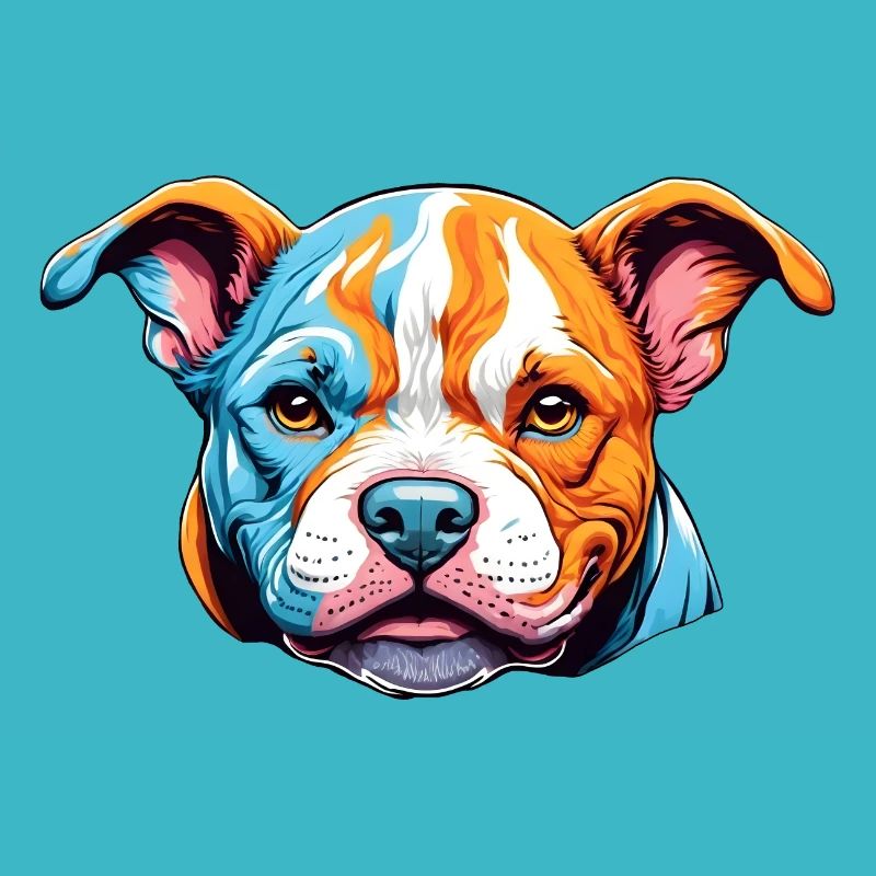 Boxer Hunde Welpe Farbenfrohes Logo