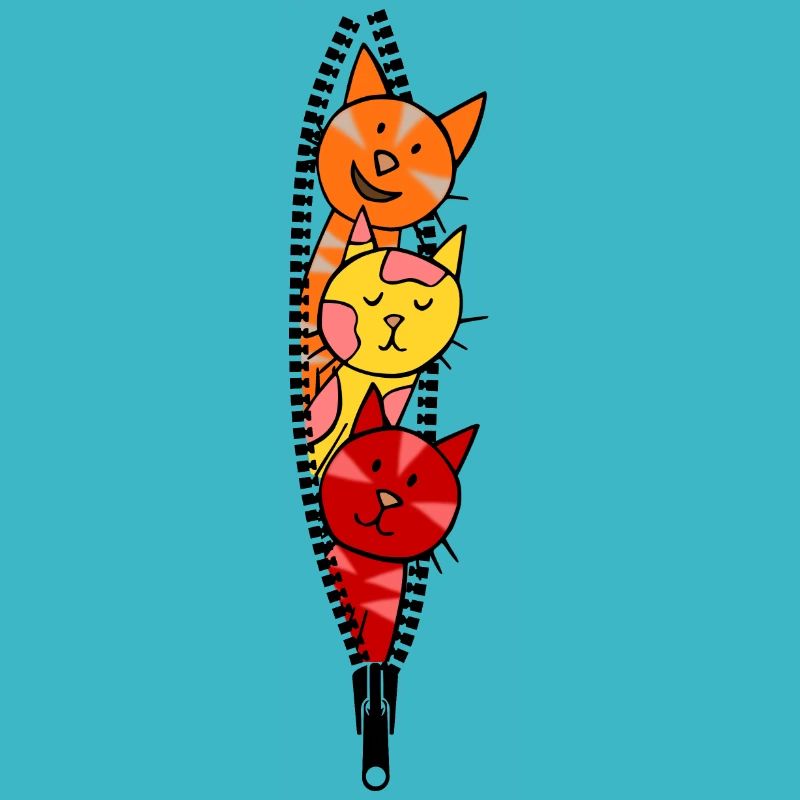 Les chats regardent à travers une fermeture éclair