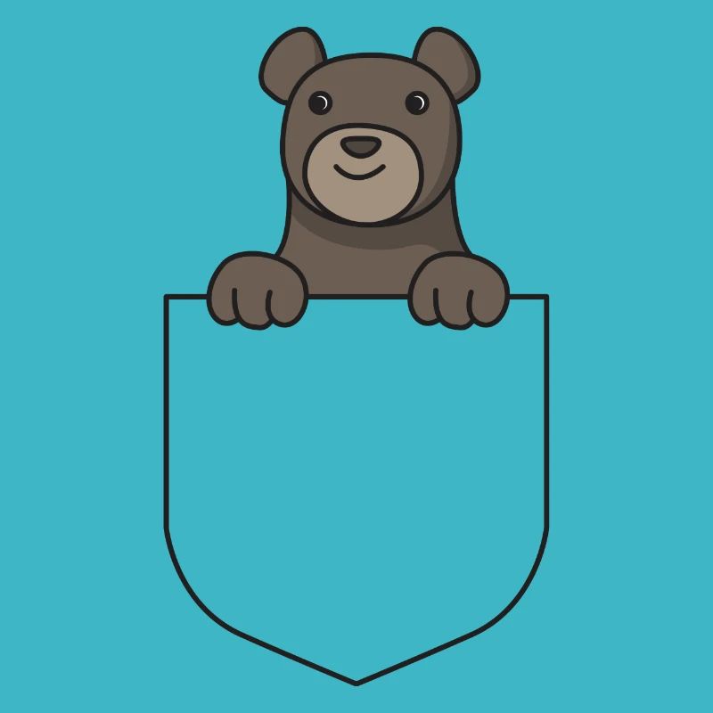 Hemd Tasche Bär Brusttasche Geschenk Bären Brust