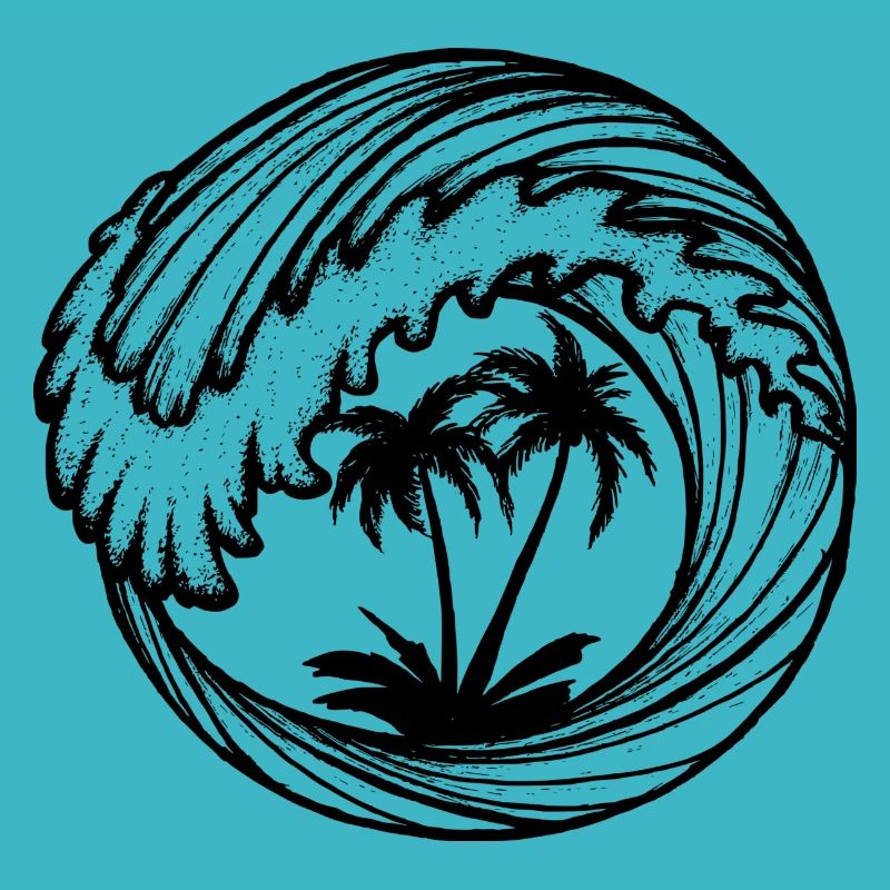 Palm trees in wave
