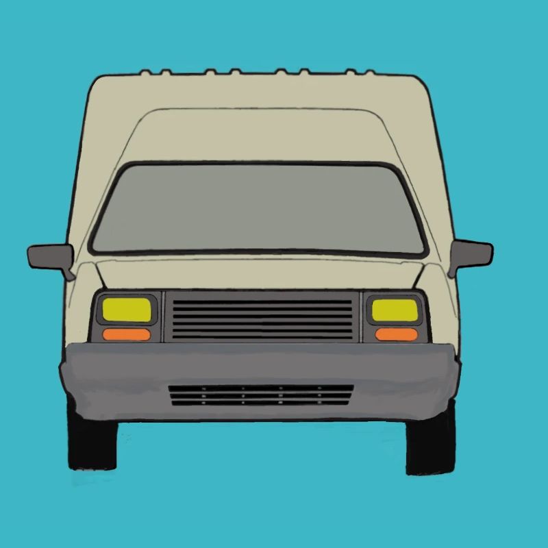 Beige Français Van Car Oldtimer