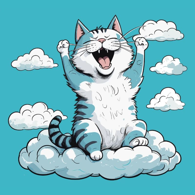 Cat waking up, cat humor!