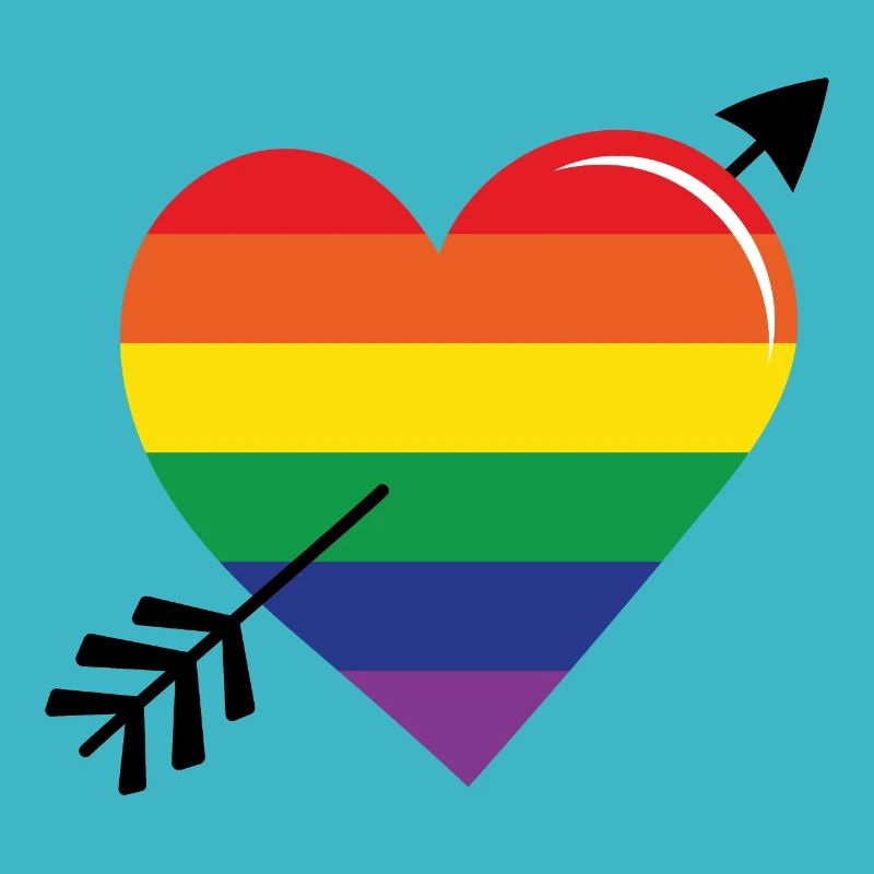 Arrow Rainbow Heart Pride