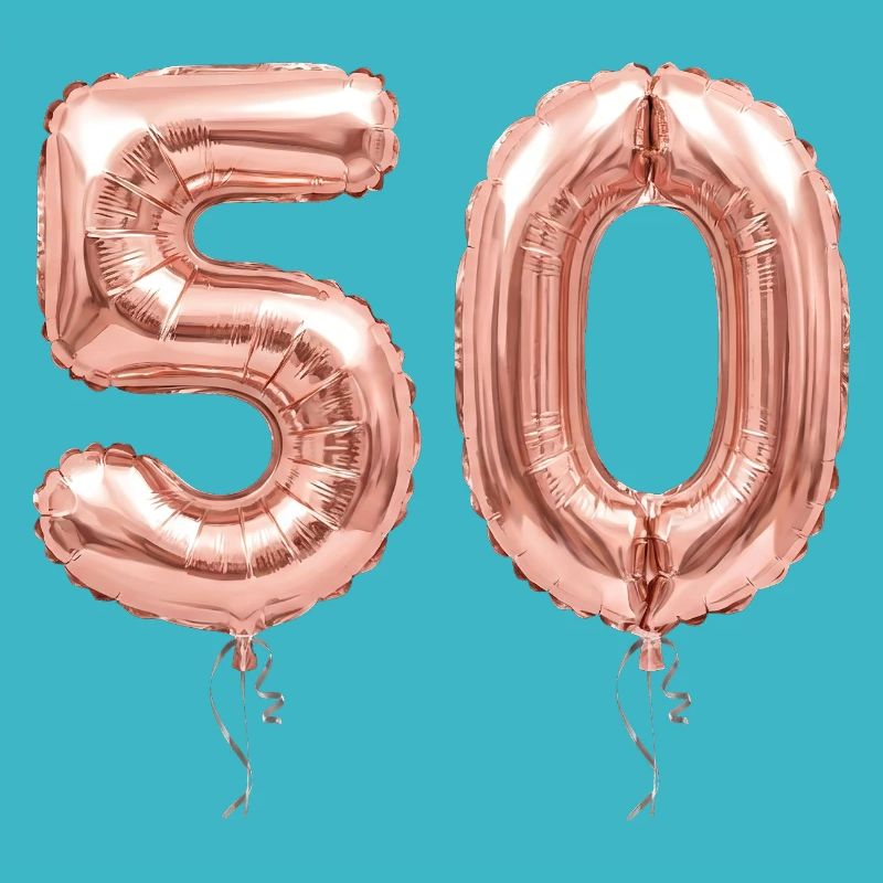 Ballon en or rose pour 50 ans - 50 ans