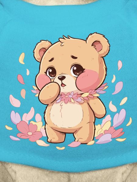 Delicate bear with flower wreath