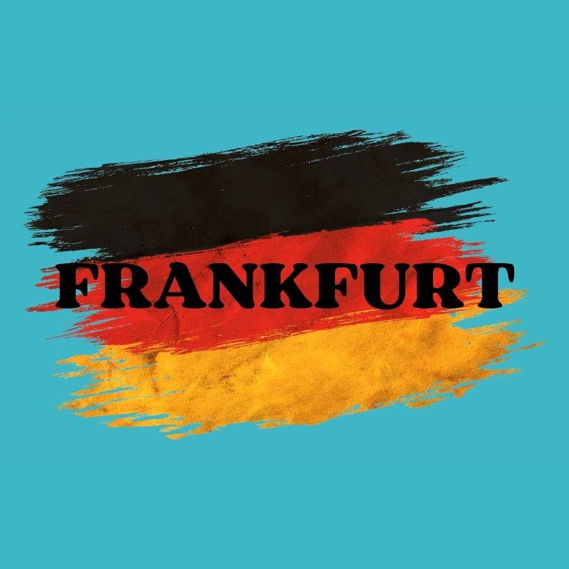 Frankfurt with German flag