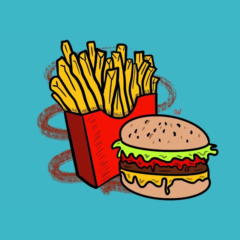 Frites et burger