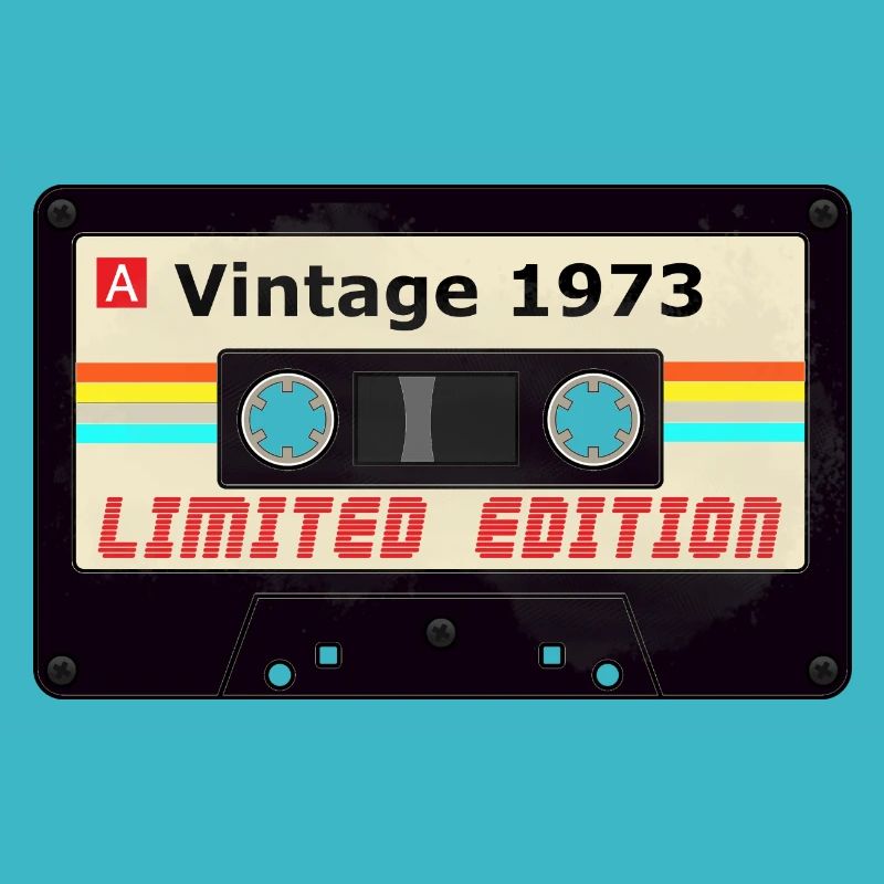 Vintage 1973 Limited Edition Tee Retro Cassette Ta