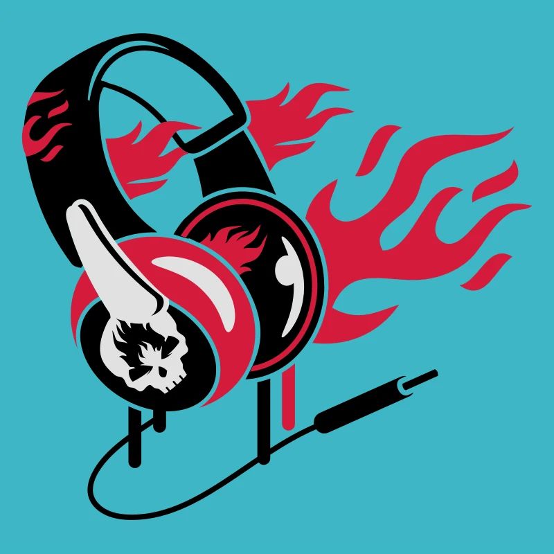 Headphones and flames