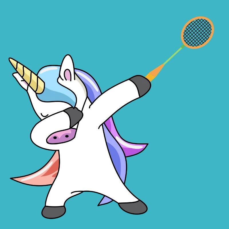 Einhorn Dabbing Badminton